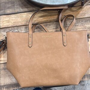 Poppy & Peonies Tan Go getter Tote Bag